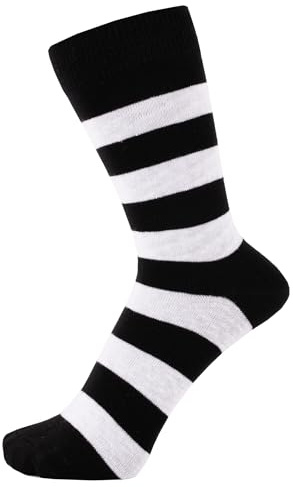 ZAKIRA Finest Combed Cotton Striped Dress Socks for Men, Women
