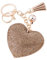 Soleebee Leder Liebes-Herz Keychain Bling Kristallstrass Taschen Koffer Rucksäcke Zubehör Charm Auto Schlüsselanhänger Schlüsselring mit Quasten (Hell Gold)