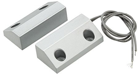 sourcing map Giratoria Puerta Contacto Magnético Lengüeta Interruptor Alarma con 2 Cables para NC Aplicaciones MC-56