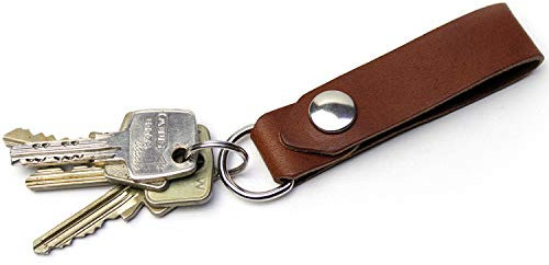 Pack & Smooch Schlüsselanhänger Schlüsselband Leder ELLON Handmade in Germany - Hellbraun