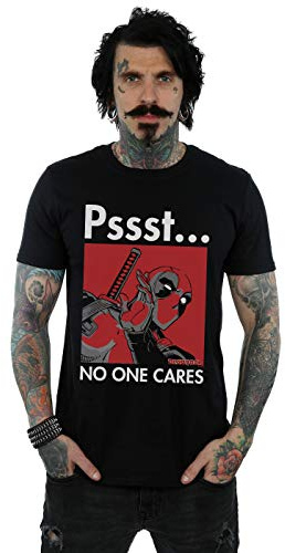 Marvel Men's Deadpool No One Cares T-Shirt Black XX-Large