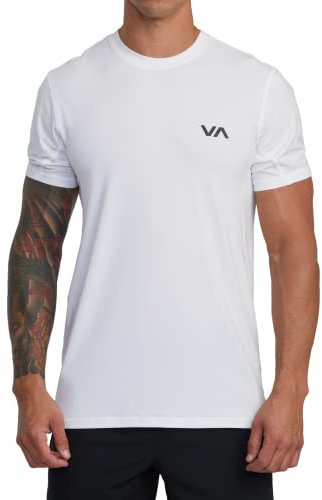 RVCA Herren Sport VENT SHORT SLEEVE CREW NECK T-Shirt, Weiß, Klein