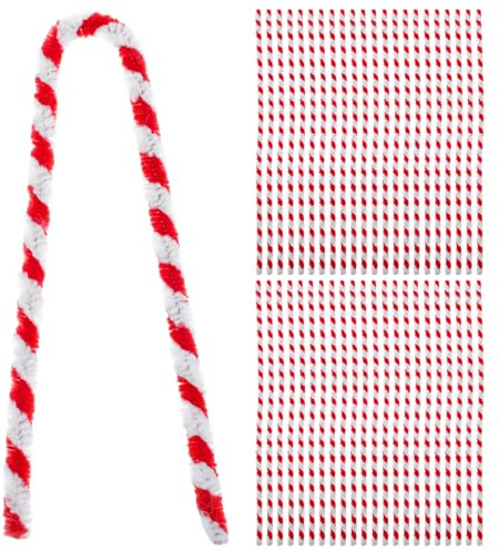 Amosfun 50 StüCk Zweifarbige Pfeifenreiniger Rot Weiß 30 Cm Biegsame Diy Bastelstangen FüR Kinder Handwerk KreativitäT FöRderung Und PäDagogisches Spielzeug