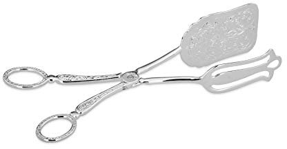 Dekolust Gebäckzange, Silber, 22 cm x 5 cm x 5,5 cm, 1 Stück, Metall, Modern, Versilbert mit Verzierung, vielseitig in der Küche und am Eßtisch einsetzbar
