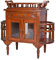 Barwagen Mahagoni Hausbar Vitrine Teeschrank mit Tablett Beistelltisch 80cm mar223 Palazzo Exklusiv