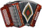SofiaMari SM3112 Akkordeon Paket: 31 Tasten, 12 Bass, diatonisches Akkordeon mit Etui und Riemen (Sol/GCF, Red Pearl)
