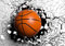 wandmotiv24 Fototapete Wanddurchbruch 3D Optik Ball, M 250 x 175 cm - 5 Teile, Wanddeko, Wandbild, Wandtapete, Basketball Wand Steine grau M6698