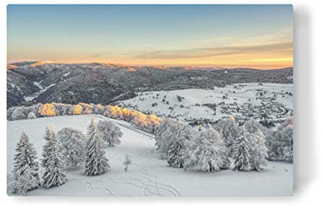 artboxONE Leinwand 90x60 cm Natur Winter im Schwarzwald von Michael Valjak
