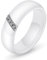 BlackAmazement Keramik Ring Zirkonia CZ besetzt weiß schwarz 6mm Damen (Weiß, 57 (18.1))