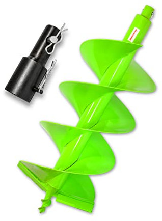 WERHE® Profi Bohrer Starker Stahl, Erdbohrer für bohrmaschine 300 mm Doppel-Welle extrem robust mit Stihl Adapter - Pfahlbohrer Brunnenbohrer präzise Bohrspitze.