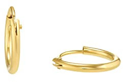 Amor Creolen Unisex Damen Herren Ohrschmuck, 1,2 cm, Gold, Kommt in Schmuck Geschenk Box, 2013671