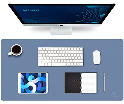 Knodel Tischunterlage, Schreibtischunterlage, 80 x 40cm PVC Tischunterlage, Laptop Tischunterlage, wasserdichte Schreibunterlage für Büro- oder Heimbereich, doppelseitig (See Blau/Grün)
