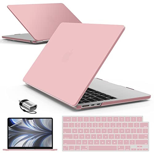 IBENZER Kompatibel mit M2 2023 2022 MacBook Air 13 Zoll Hülle, Modell A2681, Rosenquarz, AT1 3-KK-RQ +2TC