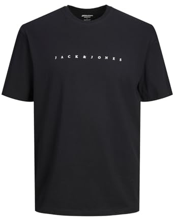 JACK & JONES Mens Jjestar Jj Tee Noos Pls T-Shirt, Black, XXL EU
