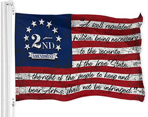 G128 2. Änderung Amerikanische Flagge,90x150 cm,LiteWeave Pro Serie bedruckt 150D Polyester,historische Flagge, für drinnen und draußen, Messingösen, dicker und langlebiger als 100D 75D Poly