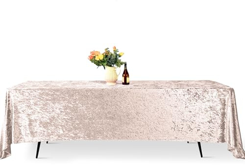Trimming Shop Nappe rectangulaire de 228,6 x 396,2 cm en velours écrasé rose pâle, tissu doux lavable et brillant pour mariage, banquet, cuisine, anniversaire, fête, décoration de dîner, lot de 10