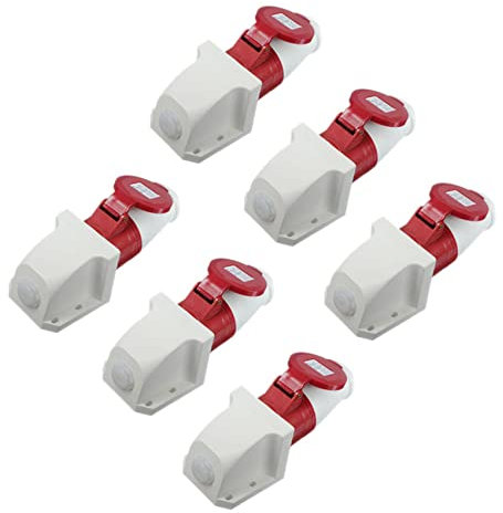 KVSERT Lot de 6 prises et prises 5 broches étanches IP44 3 phases 380-415 V 3P + N + terre 16 A