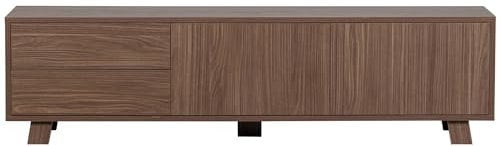 WOOOD Seppe TV-Möbel Nüsse - Fernsehschrank TV Schrank mit 2 Türen und 2 Schubladen Regal für Wohnzimmer, Schlafzimmer 42x160x44 cm