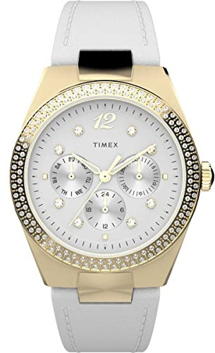 Timex Damen Analog Quarz Uhr mit Leder Armband TW2V80500VQ