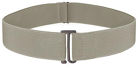 cobee Ceintures discrètes élastiques, réglables avec boucle plate, pour jeans, pantalons, robes, pour femme, kaki, 52-100cm/20.47-39.3in