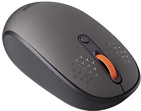 Basues Maus F01A Tri-Mode Kabellose Bluetooth-Maus für Laptop und Desktop-PC – Eine einfache, wiederaufladbare kabellose Bluetooth-Maus für MacBook Pro Air, Mac iPad, Android, mattes Grau