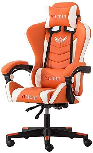 office chair gaming chair computer chairs office chairs for home Lifting Swivel Chair, Computer Chair, Reclining Gaming Chair, Office Chair, Soft and Comfortable (Color : Orange White)