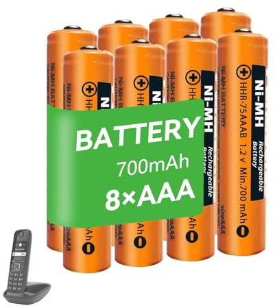 NI-MH AAA Battery for Panasonic 1.2V 700mAh AAA Batteries Rechargeable for BT Gigaset Cordless Phones 8 Pack