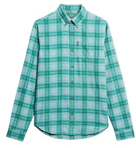 Superdry Herren Vintage Check Shirt R2-L/S Hemd (M), Blaugrün kariert, S