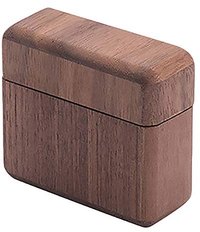Juwaacoo Verlobung Ring Box Handgefertigt Walnuss Ring Box Rosenholz Hochzeit Ring Box mit Magnet Abdeckung Tragbare Walnussholz