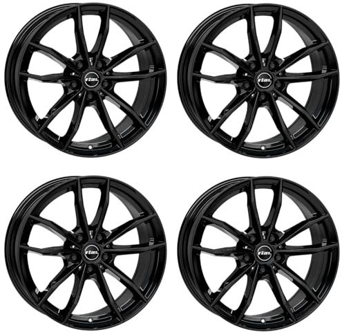 4x Rial Felgen Alufelgen X12 7.5Jx18 ET51 5x112 diamant-schwarz kompatibel mit VOLKSWAGEN E-Golf Golf ID.3 Jetta Touran