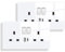 JIMEIDA 2 Pack Double Switched Socket White 20W Fast Charging 13 Amp with USB A and USB C Charging Ports Crystal Glass Panel Wall Outlet