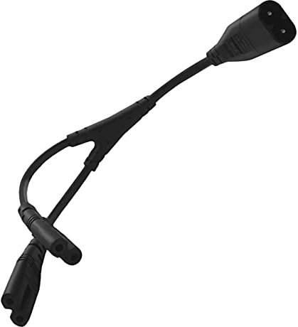 JANZU IEC320 C8 to 2X C7 Y Split AC Power Cord, IEC Figure 8 Male to 2 Female 1 in 2 Out AC Power Cable