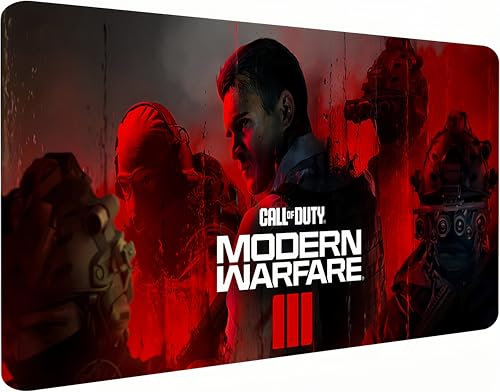 Call of Duty Mauspad, Gaming-Mauspad, 800 x 300, genähter Rand, Rot und Schwarz, Tastaturmatte, große Mauspads für den Schreibtisch, Größe XL