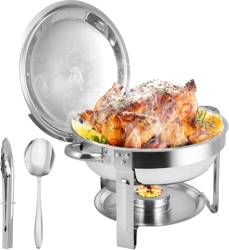 Chafing Dish Buffet Set 6QT Stainless Steel Chafing Dishes for Buffet with Lids, Food Warmers for Parties Buffet, Buffet Servers and Warmers for Home, Christmas Gatherings, Catering Events