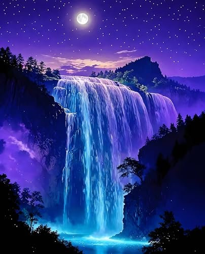 Jazcimdo Pintura por números para adultos, pintura por números, lienzo de paisaje, kit de pintura al óleo pintada a mano con pincel y pintura acrílica para decoración de pared y regalos, sin marco, 40