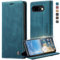 Deisyzy Handyhülle für Google Pixel 9a Hülle mit Schutzfolie, [Kartenfach Und Standfunktion] Schutzhülle, Premium PU Leder Magnet Klappbar Klapphülle Flip Case-Blau