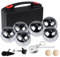 Lindahandel Boule Set mit Boccia Kugeln & Gravur – Personalisierte Petanque Metallkugeln (73mm/720g) mit Abstandsmesser, Magnet & Tragetasche für Garten, Strand, Park (Muster A + 6 Bälle)