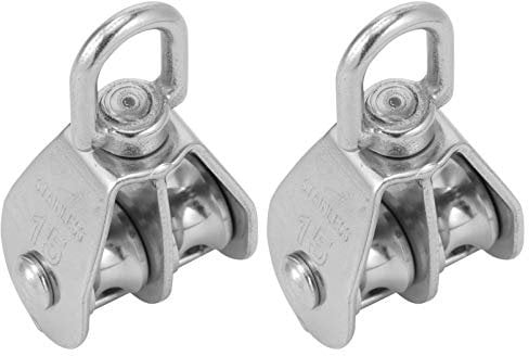 Holibanna 2stücke Doppel-schwenkflasche Flaschenzug Edelstahl-flasche Mit Schwenkflaschenzug Für Glatte Seilführung Geeignet Für Seile Oder Schnüre Im Innen Und Außenbereich