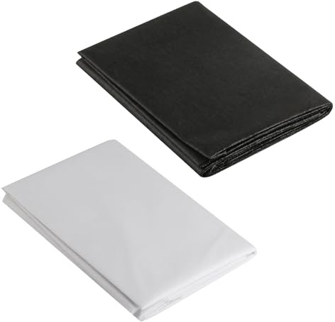 XiangJunly 2 STK 100 x 200cm Bügelvlies Stoff zum Verstärken, 55g/m² Einlagestoff Vliesstoff zum Aufbügeln, Aufbügelbare zum Aufbügeln Schwarz Weiß, Vlies Bügeleinlage für Nähhandwerk Basteln