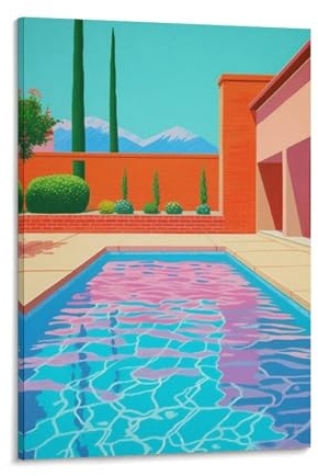David Hockney Ankunft des Frühlings, wasserdichtes Stoffposter (59), Wandkunst-Poster, Rollen, Leinwand, Gemälde, Bild, Wohnzimmer-Dekoration, Zuhause, 30 x 45 cm