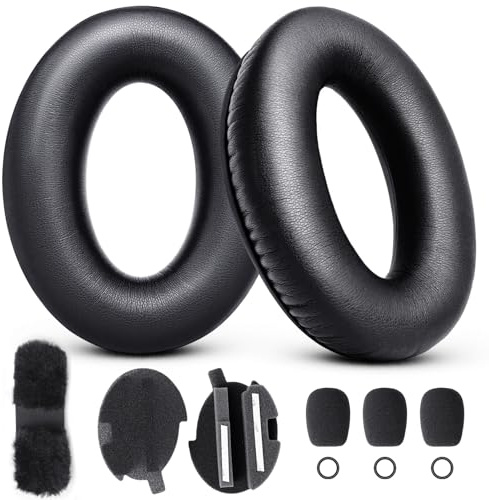 Renew A20 Ohrpolster, Ersatzset, Ohrpolster mit Kopfbügel, Mikrofonabdeckung, Windschutzscheiben-Pad für Bose Aviation A20 Headset-Refresh-Kit (schwarz)