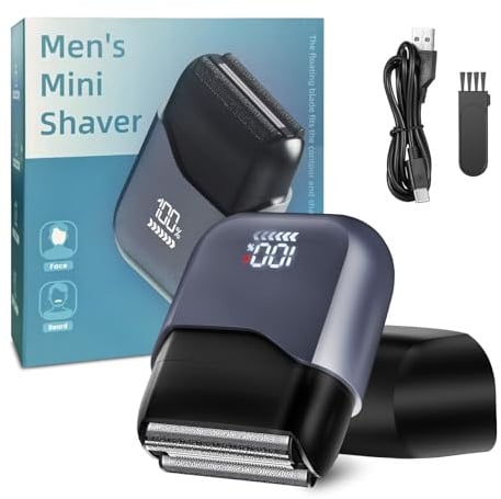 Macchiatto Folienrasierer Herren, Rasierer Herren Elektrisch mit LED-Anzeige, Elektrorasierer Herren für Bart & Gesicht,4D-Schwimmwerkzeugkopf,IPX7 Nass-Trockenrasierer, USB-C Ladestation, Eisengrau