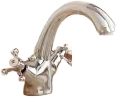 Antique Brass Bidet Shower Basin Faucet Dual Cross Handles Hot Cold Water Mixer Tap Spout Kitchen Bathroom Toilet Water Tap(Chrome)
