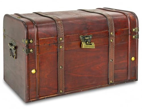 Kingpower Schatztruhe aus Holz mit Schloss Schatzkiste Holztruhe Truhe | 40 x 22 x 24 cm, Box, Holzkiste