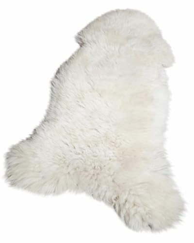 Hundebett Katzenbett Schaffell – Weich, Warm, Natur Weiß (40-60 cm)