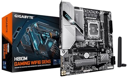 GIGABYTE H810M Gaming WIFI6 GEN5 Intel LGA 1851 mATX Motherboard, unterstützt Core Ultra (Serie 2), DDR5, 4+1+2 Power Phase, PCIe 5.0 x16, 1x M.2, USB 3.2 Gen 1, Front USB-C, WiFi 6, 2.5GbE, EZ-Latch