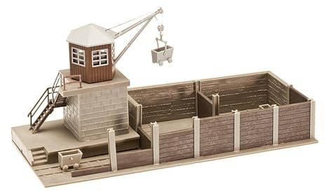 Faller Model Kit, Mining, H0, Manually Swivelling Crane, Two Coal Wagons, Instructions, Small, Unisex, 1 Player, Hand-Powered, Plastic, Assembly Required