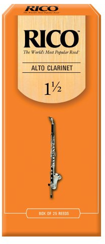 D’Addario Woodwinds Alto Clarinet Reeds, Strength 1.5, 25-pack