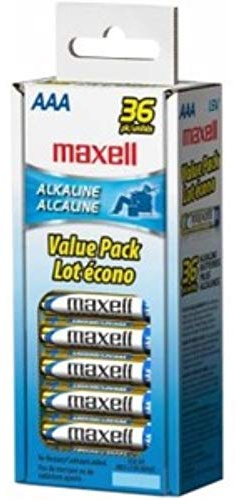 Maxell LR03 36Pk Single-Use Battery AAA Alkaline – Batteries (Single-Use Battery, AAA, Alkaline, Cylindrical, 36 Pieces (S), Blue, Silver, Yellow)
