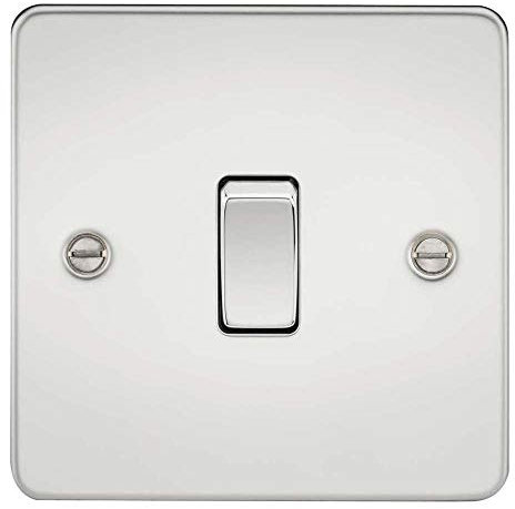 Knightsbridge FP2000PC Flat Plate 2 Way Switch, Polished Chrome, 10AX, 1G